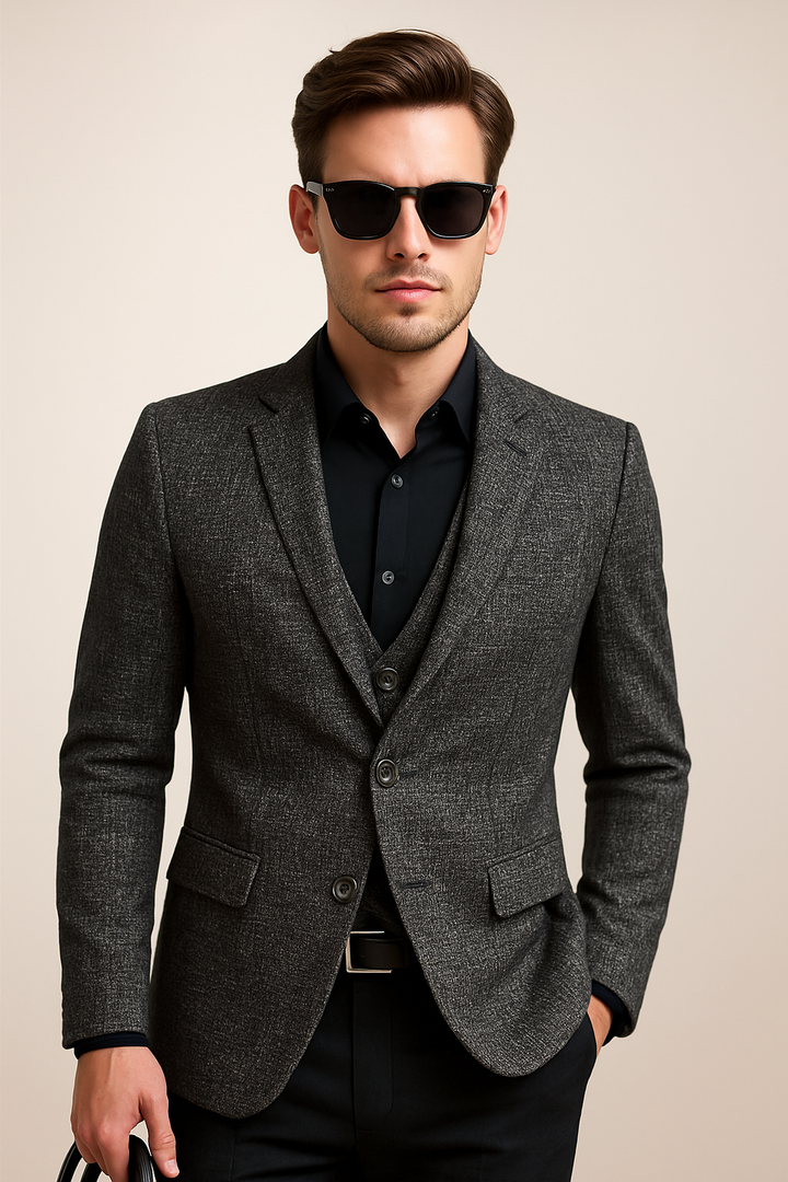 Slim Fit Blazer | No-Iron Casual Jacka för Män med Avslappnad Stil | Perfekt för Familjeevenemang 2