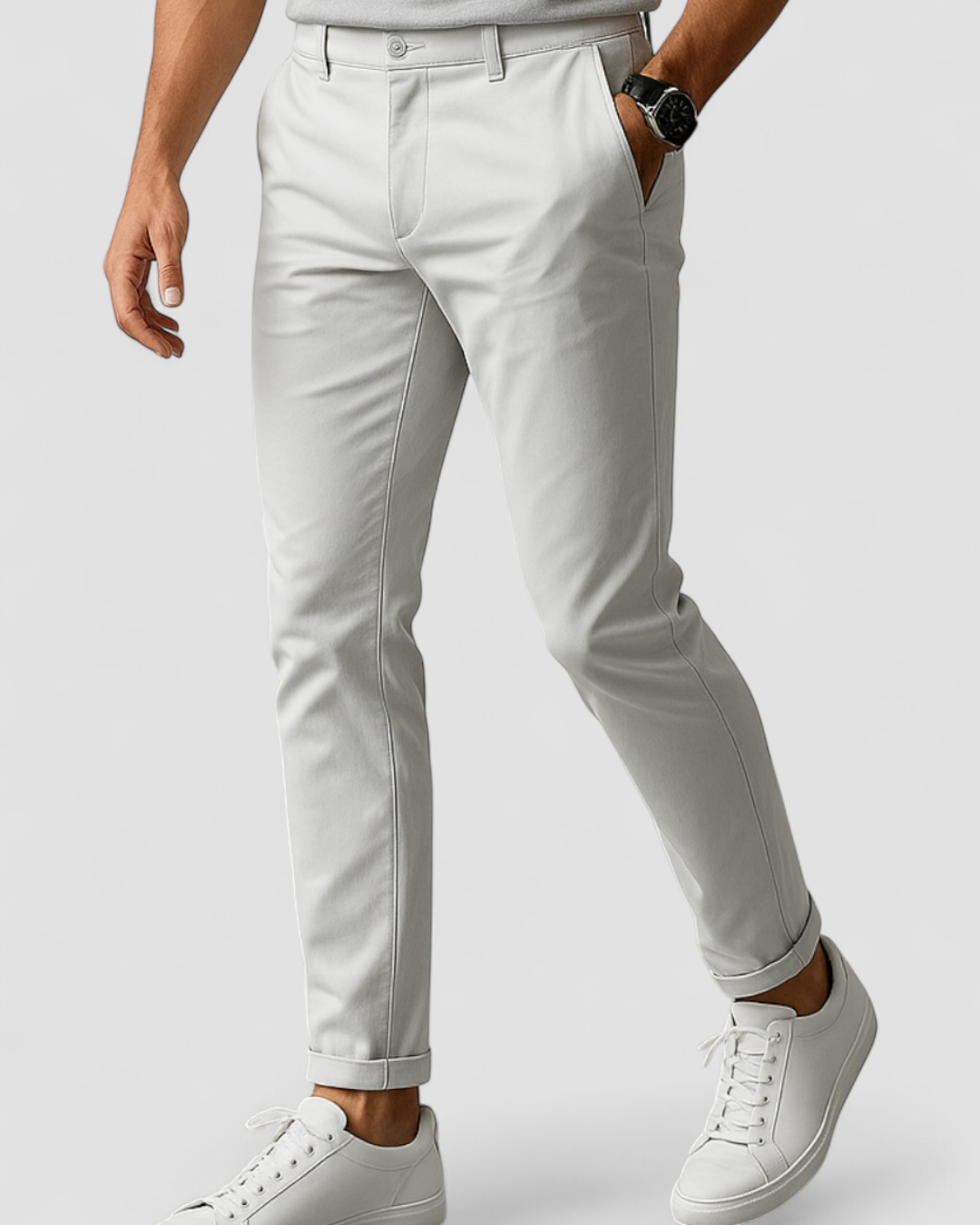 Slim Fit Byxor för Män | Elegant Design med Skräddarsydda Sömmar | Perfekta för Kontor och Vardags 0
