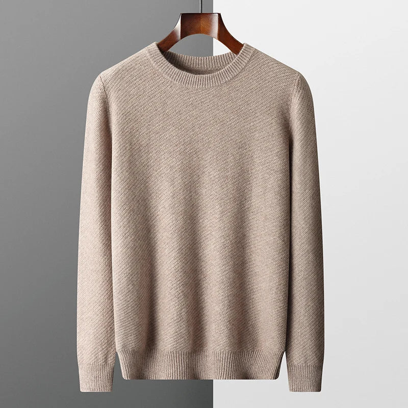 Slim Fit Herr Tröja | Lätt Stickad Rund Hals med Mjuk Värme | Tidlös Design för Mångsidig Lager 1