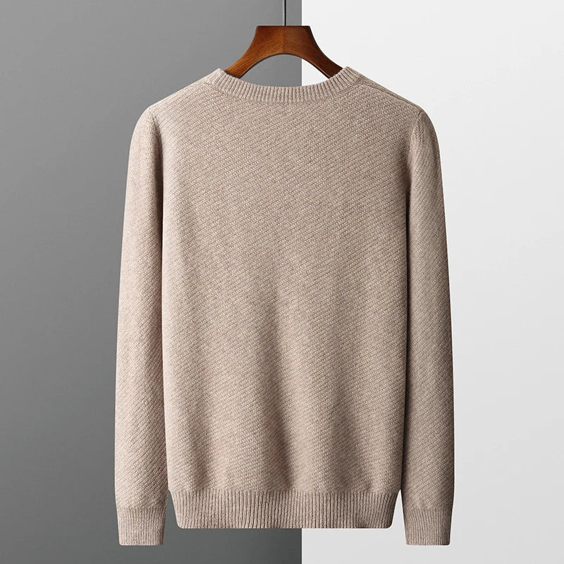 Slim Fit Herr Tröja | Lätt Stickad Rund Hals med Mjuk Värme | Tidlös Design för Mångsidig Lager 2