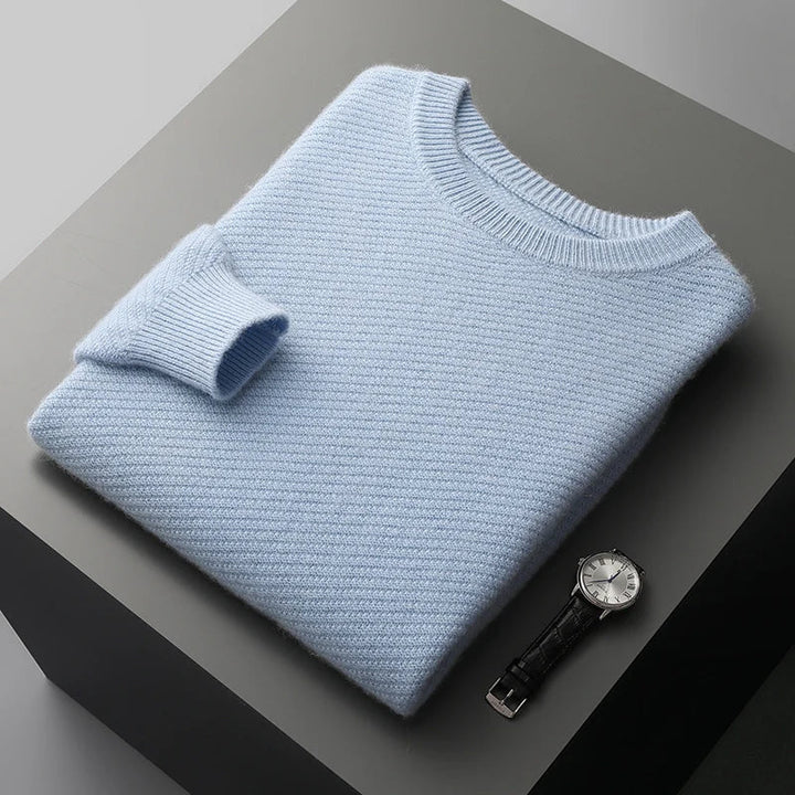 Slim Fit Herr Tröja | Lätt Stickad Rund Hals med Mjuk Värme | Tidlös Design för Mångsidig Lager 5