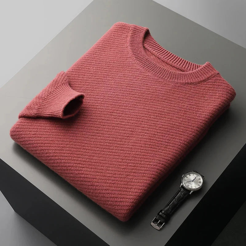 Slim Fit Herr Tröja | Lätt Stickad Rund Hals med Mjuk Värme | Tidlös Design för Mångsidig Lager 6