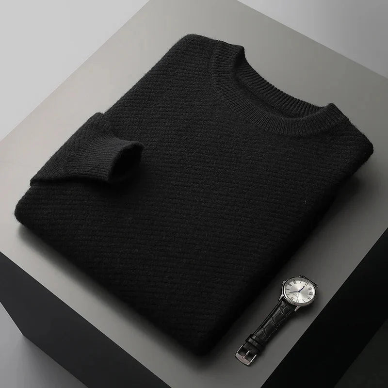 Slim Fit Herr Tröja | Lätt Stickad Rund Hals med Mjuk Värme | Tidlös Design för Mångsidig Lager 7