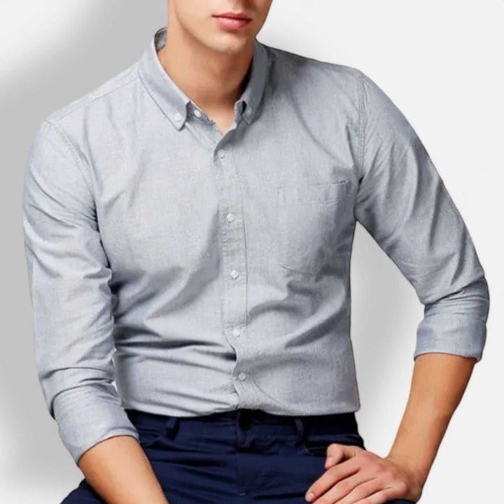 Slim Fit | Långärmad Skjorta med Knäppning i Ljusblått | Elegant och Bekväm för Vardagsbruk 1