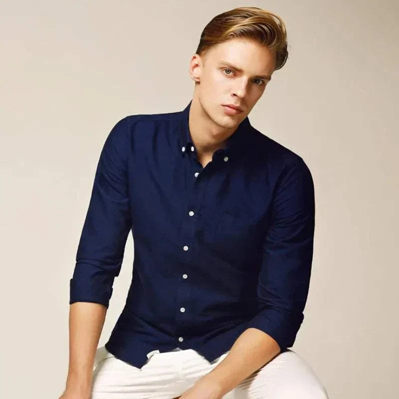 Slim Fit | Långärmad Skjorta med Knäppning i Ljusblått | Elegant och Bekväm för Vardagsbruk 2