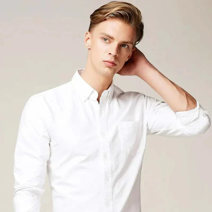 Slim Fit | Långärmad Skjorta med Knäppning i Ljusblått | Elegant och Bekväm för Vardagsbruk 3