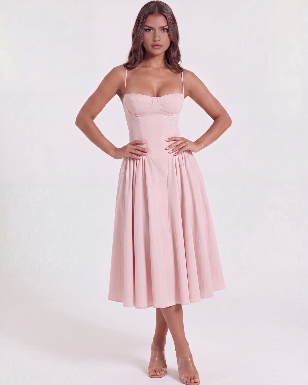 Sofia | Delikat Ballerina Rosa Klänning 0