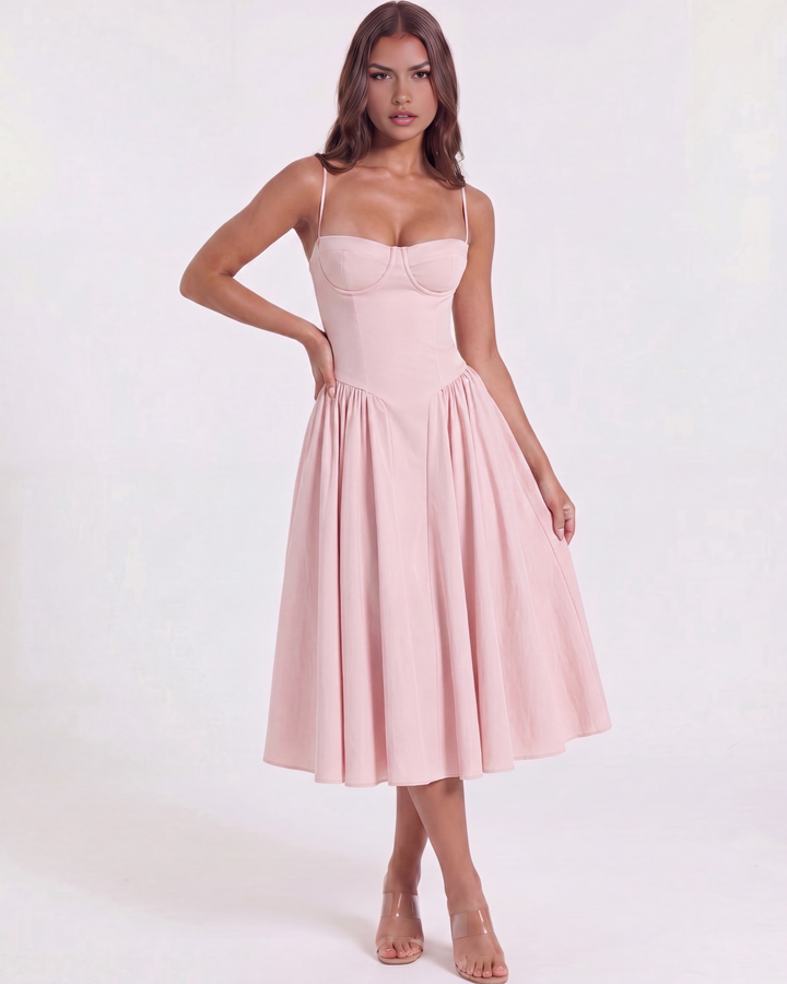 Sofia | Delikat Ballerina Rosa Klänning 1