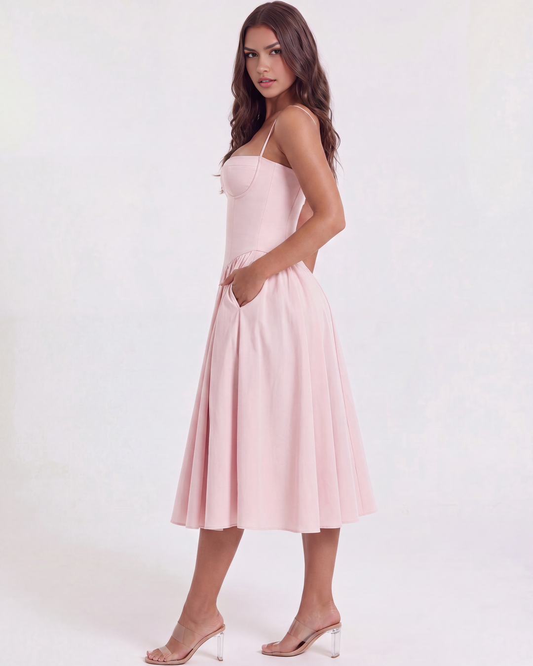 Sofia | Delikat Ballerina Rosa Klänning 2