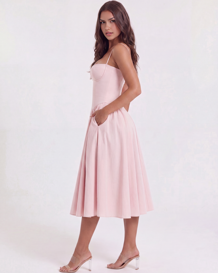 Sofia | Delikat Ballerina Rosa Klänning 2