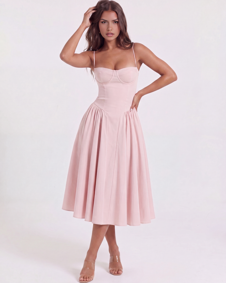 Sofia | Delikat Ballerina Rosa Klänning 3