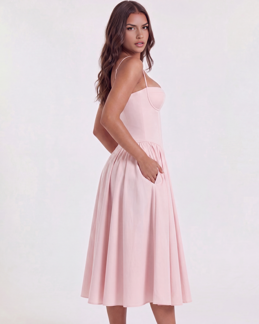 Sofia | Delikat Ballerina Rosa Klänning 4