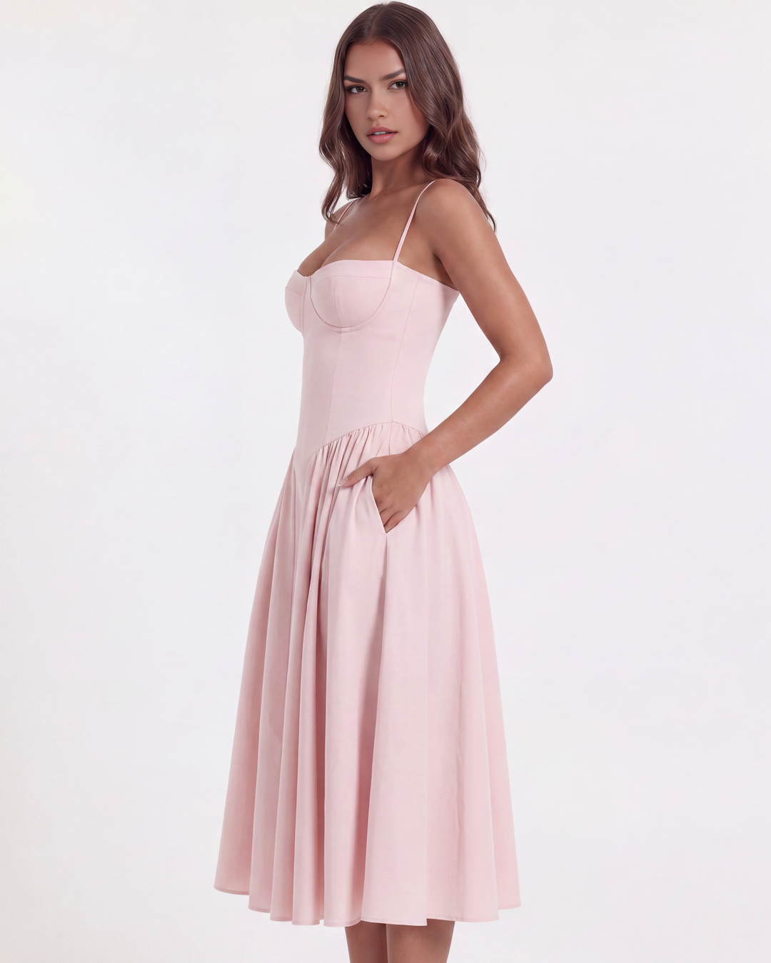 Sofia | Delikat Ballerina Rosa Klänning 6