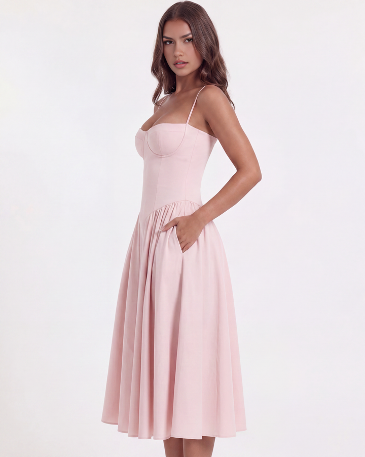Sofia | Delikat Ballerina Rosa Klänning 6