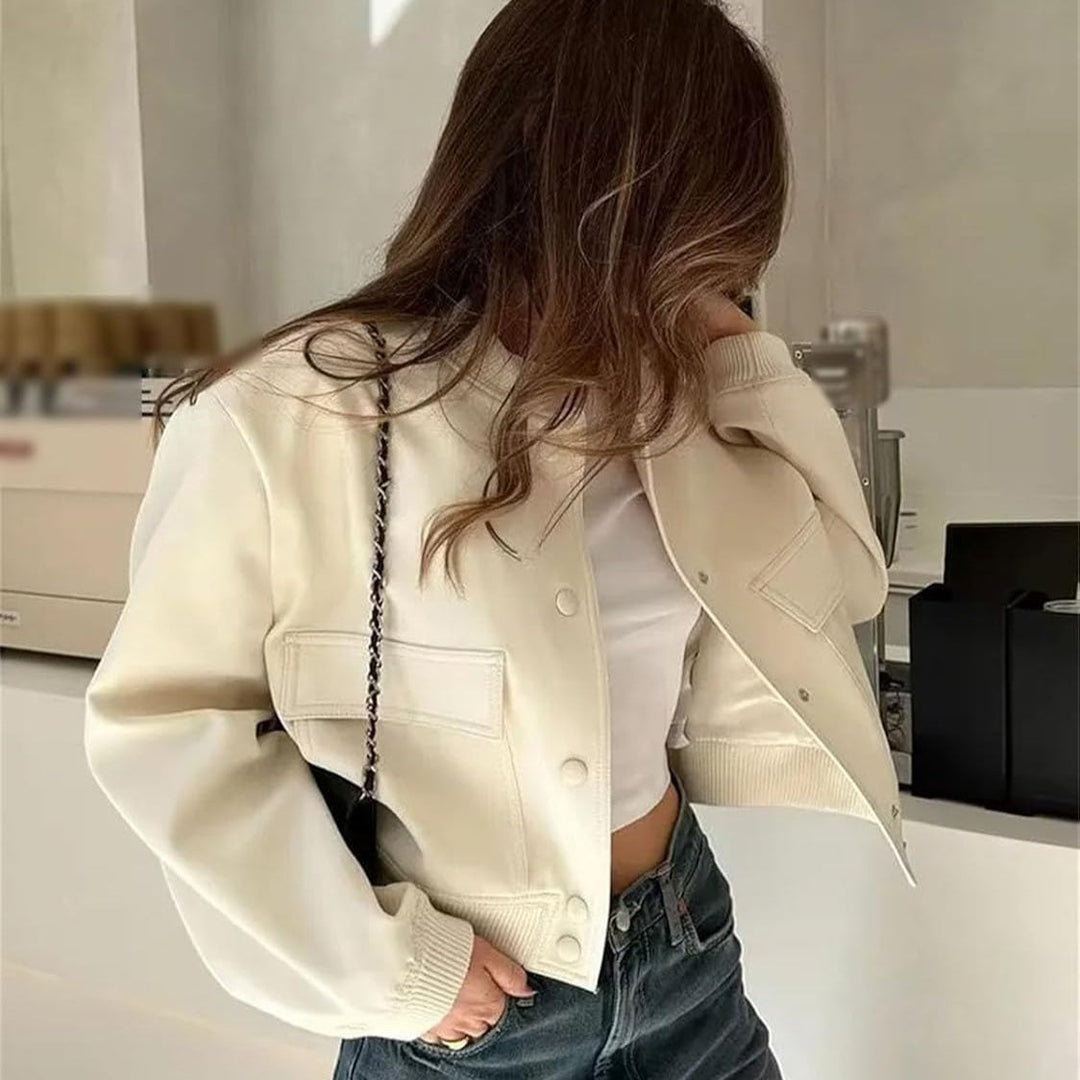 Sofia | Elegant Beige Bomberjacka Dam för Hösten 3