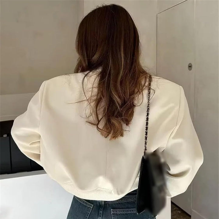 Sofia | Elegant Beige Bomberjacka Dam för Hösten 7