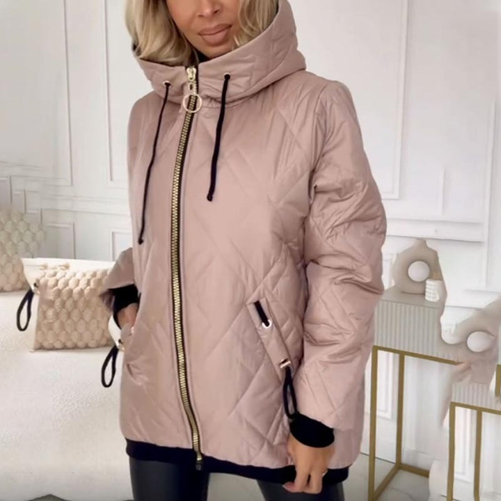 Sofia | Elegant Lång Vinterjacka Dam med Huva och Hög Krage 2