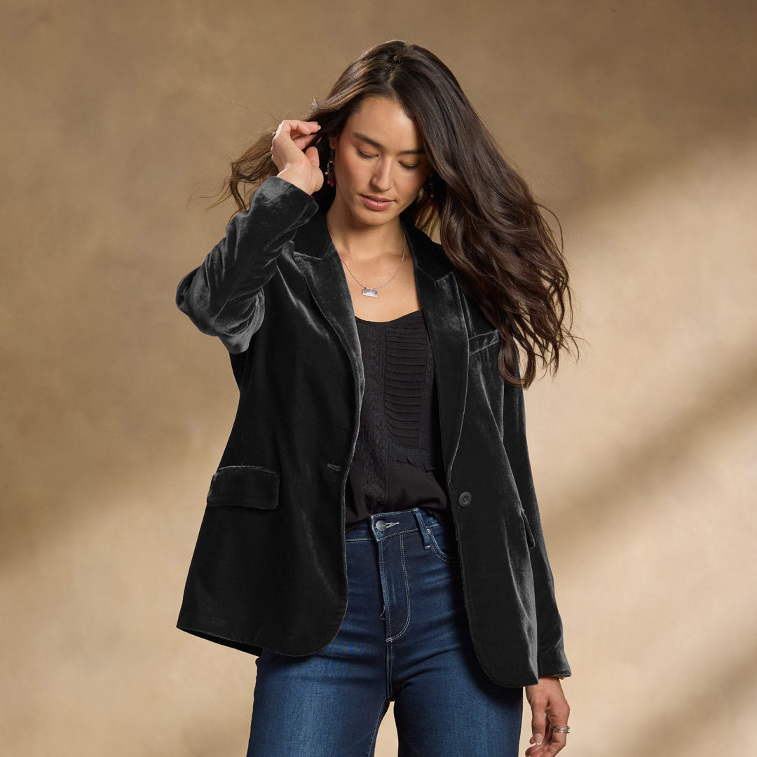 Sofia | Elegant Slim Fit Kostymkavaj Med Guldfärgad Sammet 0