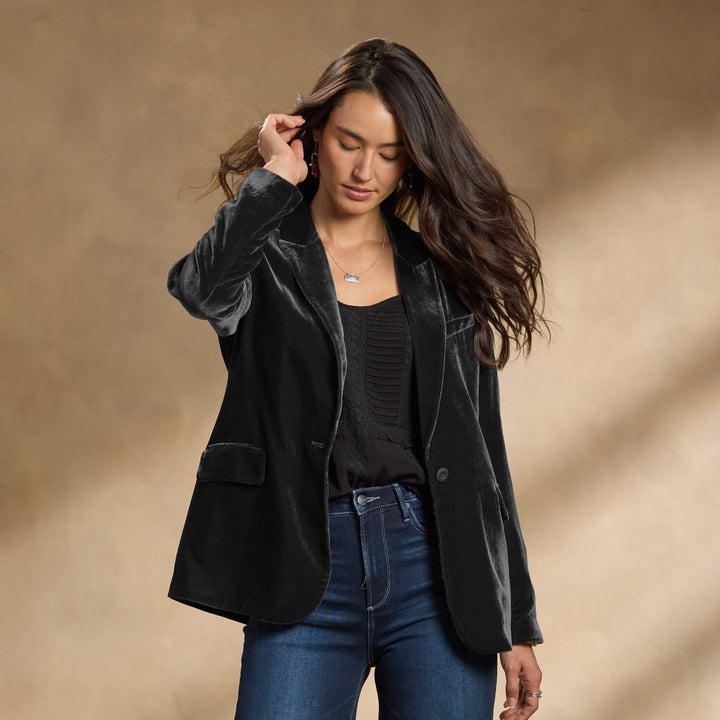 Sofia | Elegant Slim Fit Kostymkavaj Med Guldfärgad Sammet 0