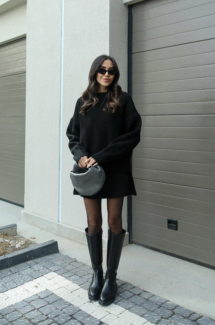 Sofia | Elegant Tvådelat Set Dam Kjol med Oversized Tröja 4