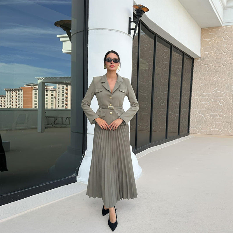Sofia | Elegant V-ringad Kostymset Dam med Skräddarsydda Byxor 1