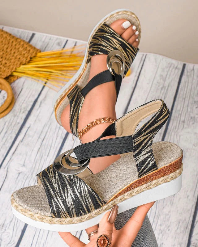 Sofia | Eleganta Lätta Sommar Sandaler Dam med Kilklack 2