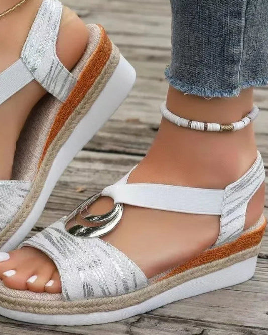 Sofia | Eleganta Lätta Sommar Sandaler Dam med Kilklack 6