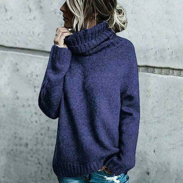 Sofia | Oversized Stickad Polotröja Dam i Svart 1