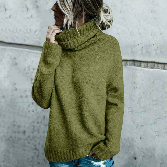 Sofia | Oversized Stickad Polotröja Dam i Svart 2