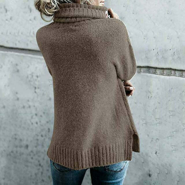 Sofia | Oversized Stickad Polotröja Dam i Svart 5