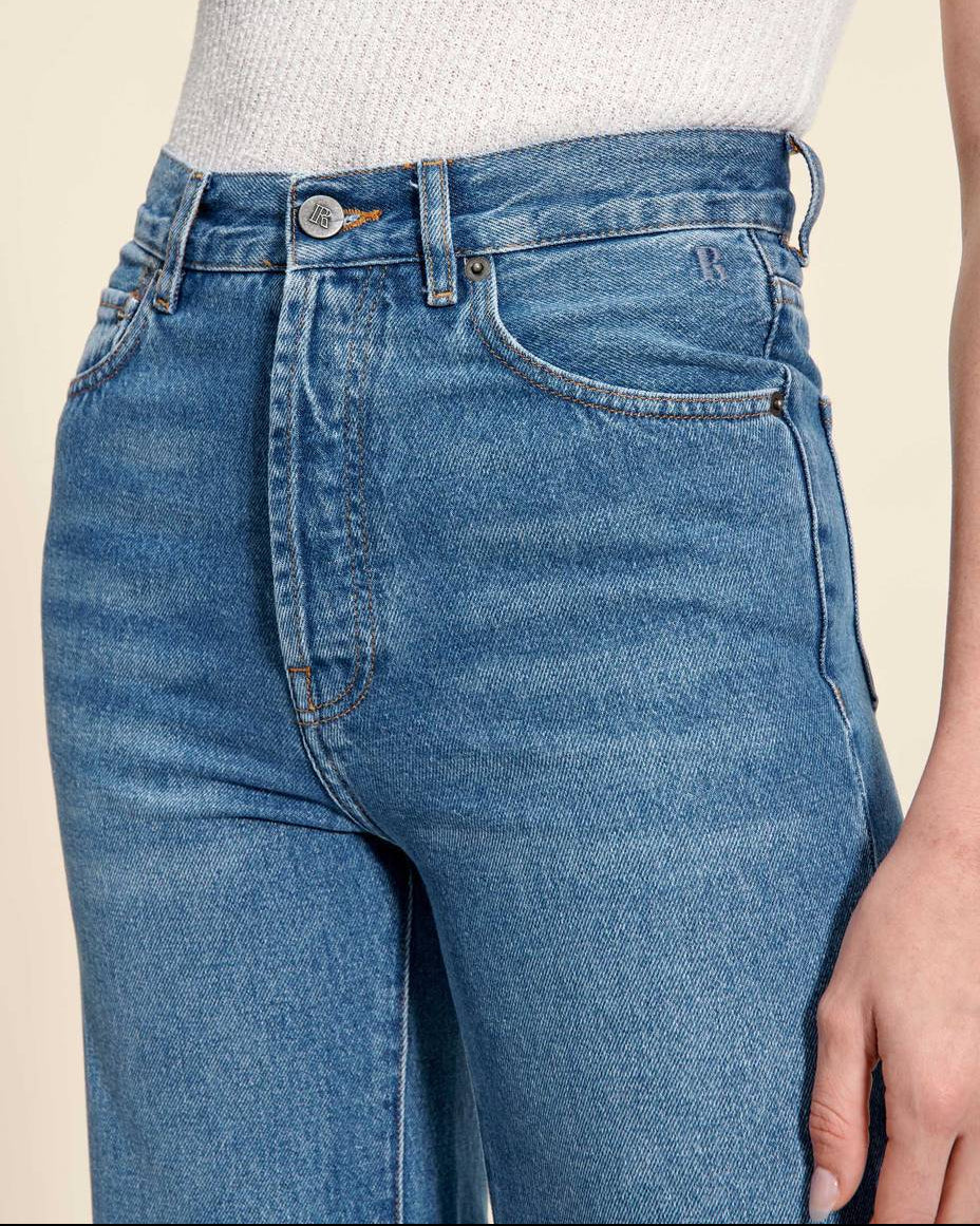 Sofia | Retro Hög Midja Cropped Jeans Dam 4