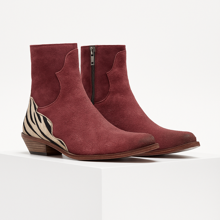 Sofia | Vadderade Ankelboots i Mocka med Låg Klack 1