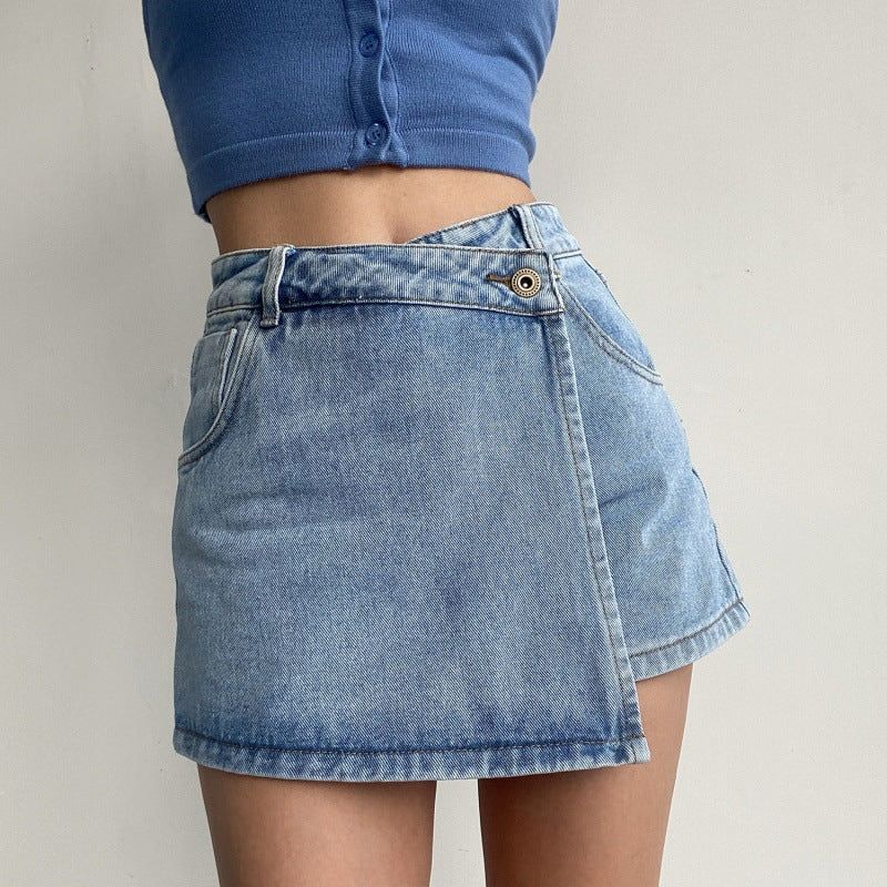 Sophia | Asymmetrical Casual Denim Skirt 1