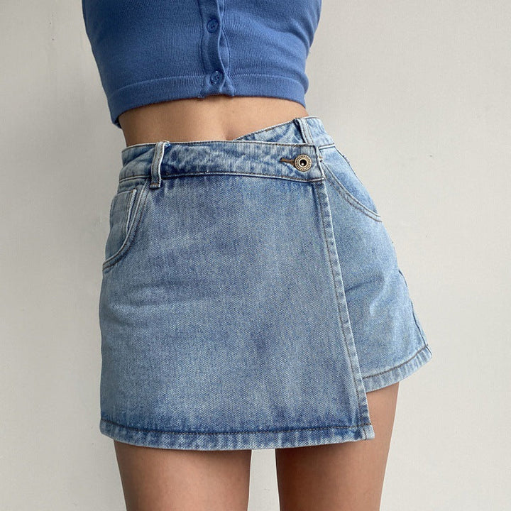 Sophia | Asymmetrical Casual Denim Skirt 1