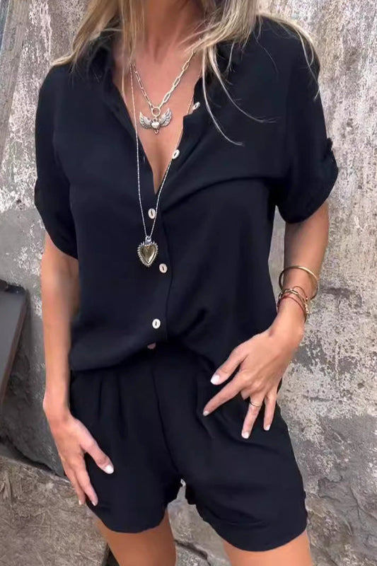 Sophia | Casual Short Sleeve Set With Shorts 0