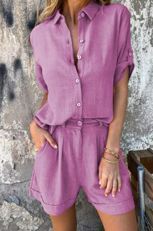 Sophia | Casual Short Sleeve Set With Shorts 1