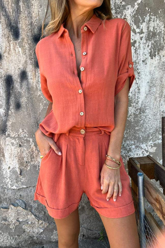Sophia | Casual Short Sleeve Set With Shorts 3