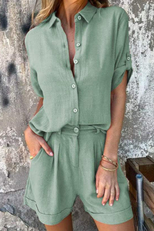 Sophia | Casual Short Sleeve Set With Shorts 4