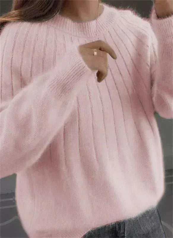 Sophia | Cozy Solid Winter Knit Sweater 1
