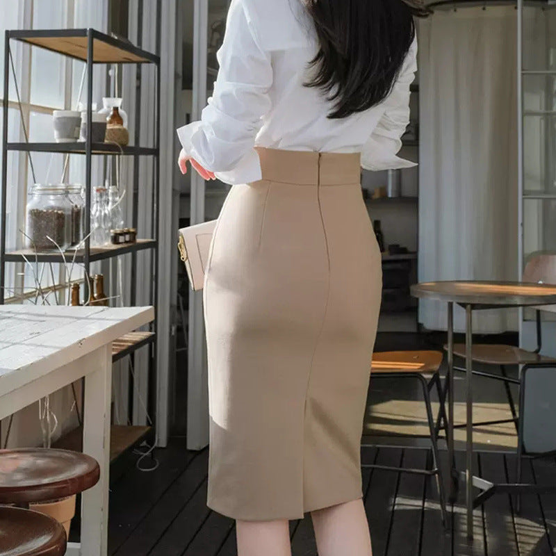 Sophia | Elegant Hög Midja Kontorskjol Med Strömlinjeformad Design 2