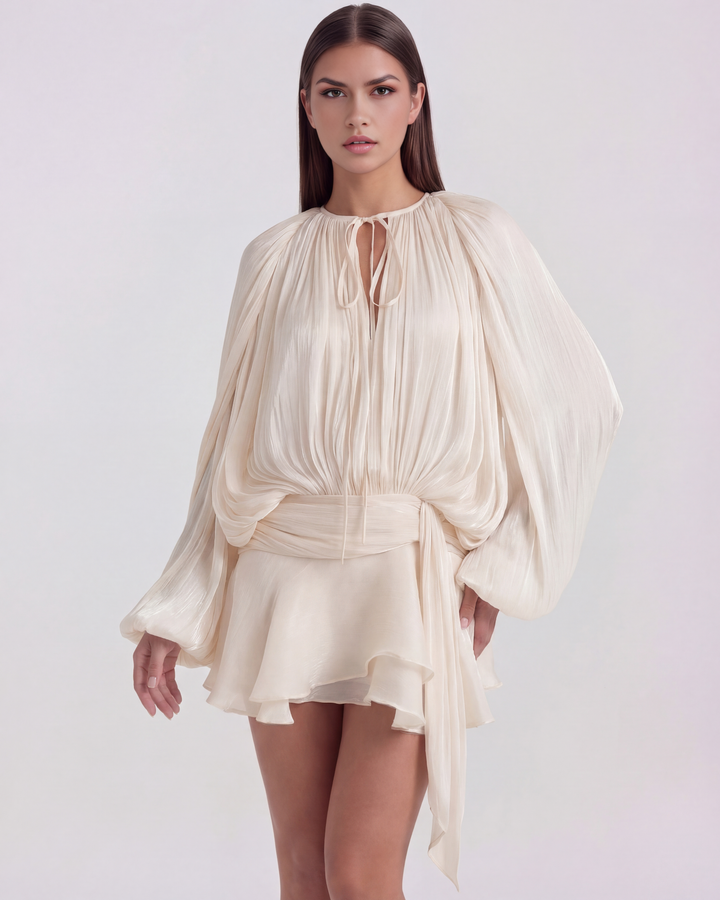 Sophia | Elegant Mini Klänning med Långa Ärmar 0