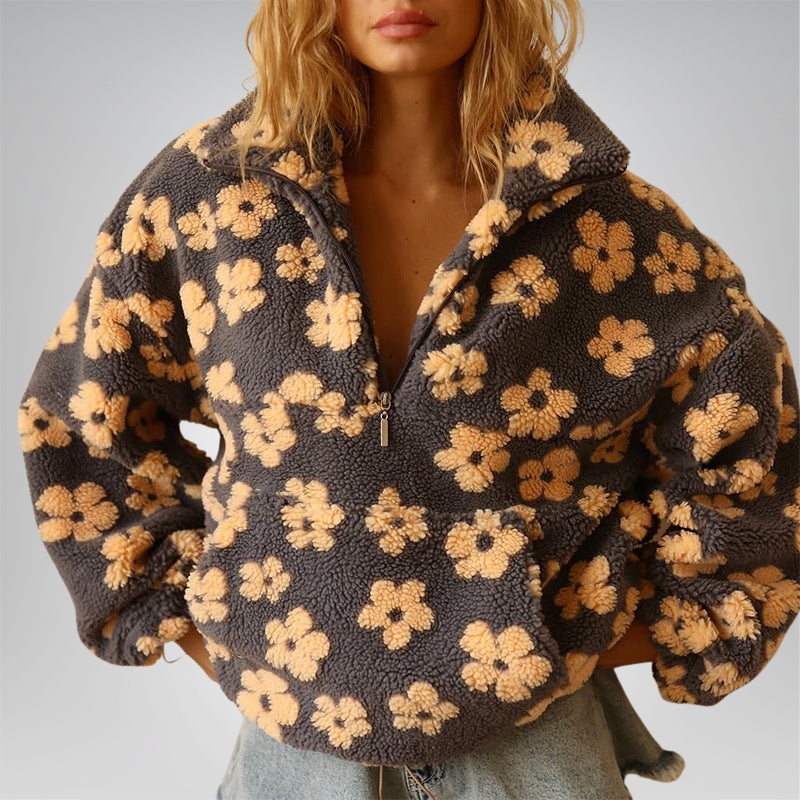 Sophia | Mjuk Blommönstrad Fleecepullover för Hösten 3