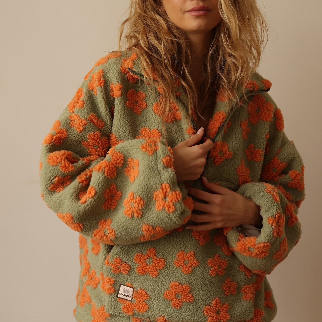 Sophia | Mjuk Blommönstrad Fleecepullover för Hösten 4