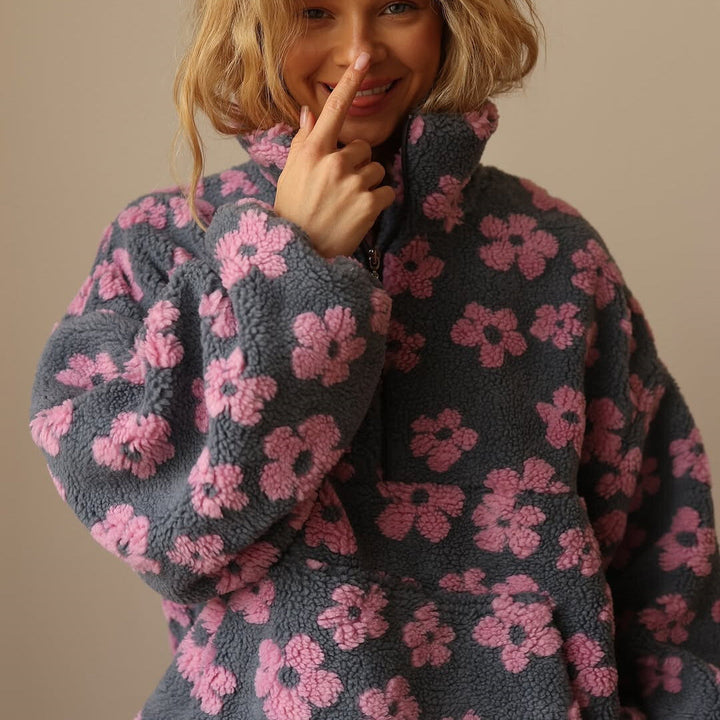 Sophia | Mjuk Blommönstrad Fleecepullover för Hösten 5