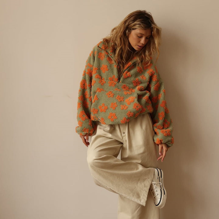 Sophia | Mjuk Blommönstrad Fleecepullover för Hösten 6