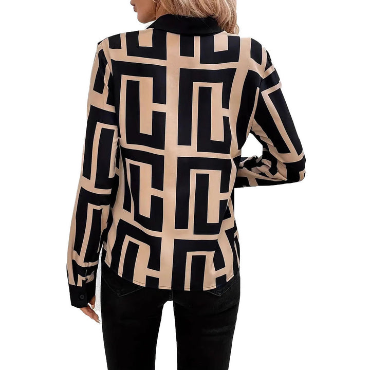 Sophia | Modern Slim Fit Topp med Geometriskt Mönster 3