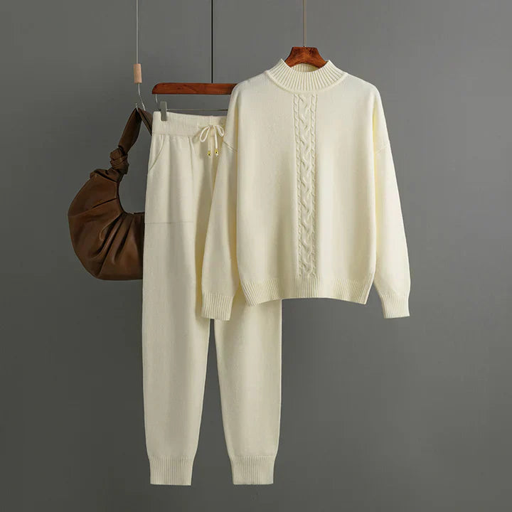 Sophia | Ribbed Winter Set with High Collar and Long Pants 1