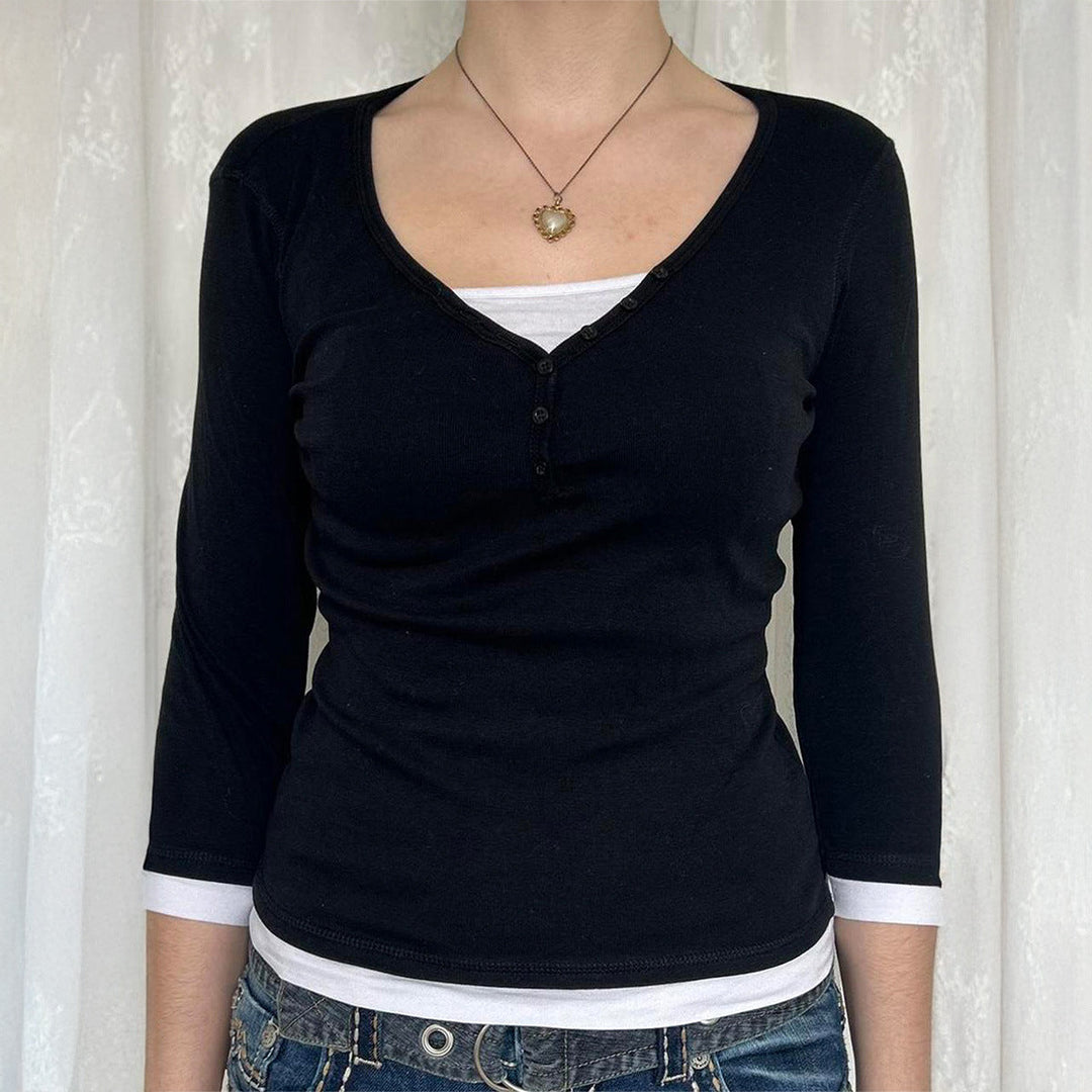 Sophia | Slim Fit Långärmad T-Shirt med Elegant Design 0