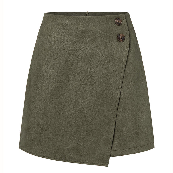 Sophia | Svart Kort Jeanskjol med Asymmetrisk Fåll 5