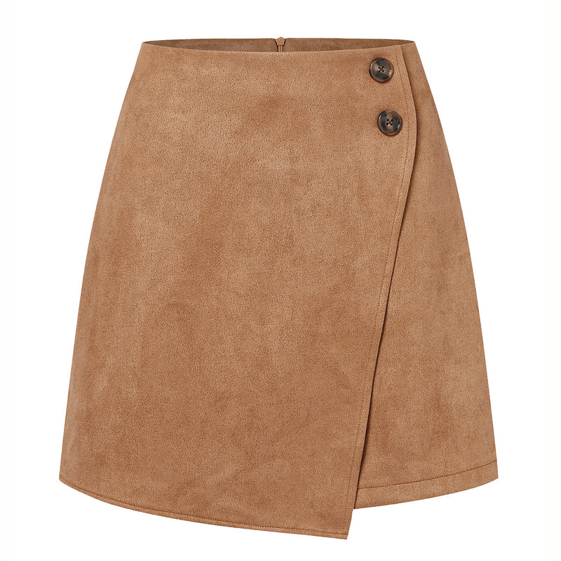 Sophia | Svart Kort Jeanskjol med Asymmetrisk Fåll 6